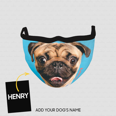 Personalized Dog Gift Idea - Just A Full Pug's Face For Dog Lovers - Cloth Mask